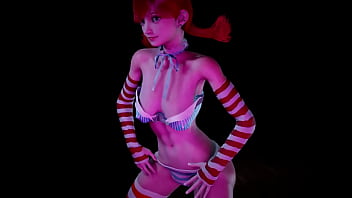 Red head girl with pigtails dancing 3d hentai
