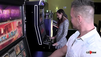 Public blowbang blowjob session skinny girl casino for money