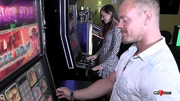 Public blowbang blowjob session skinny girl casino for money