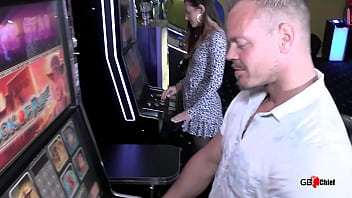 Public blowbang blowjob session skinny girl casino for money