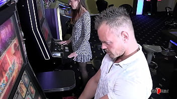 Public blowbang blowjob session skinny girl casino for money