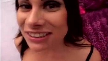 Big titty cocksucker gets a load on her face