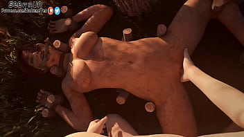 Lara from tomb rider ist getting hold to the ground and pounded