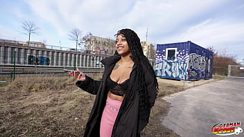 German scout latina ebony vicky menage with big saggy tits pick up for casting fuck
