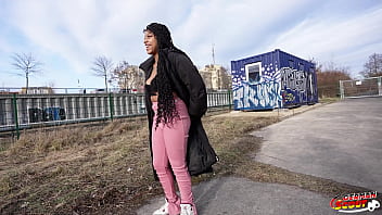 German scout latina ebony vicky menage with big saggy tits pick up for casting fuck