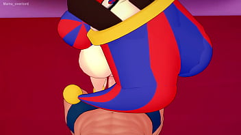 Pomni se divierte y acaba cubierta de amor hentai 3d