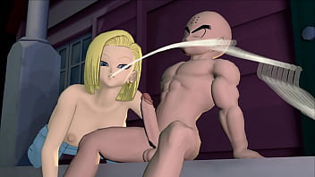 Dragon ball kuririn being blown by his wife