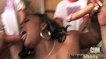 Interracial bukkake sex with black porn star 15