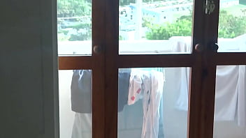 On the beach stepson can't stop masturbating while watching me show off