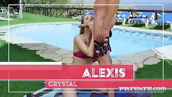 Alexis crystal gets horny in the pool