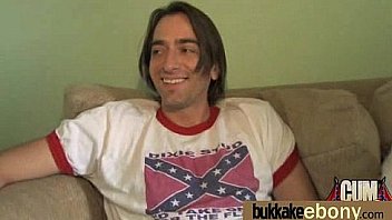 First time ebony with a group of white dicks 27