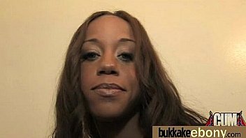 First time ebony with a group of white dicks 27