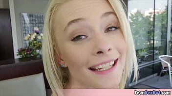 Petite stepsister tries to handle a thick cock