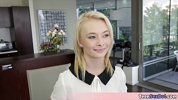 Petite stepsister tries to handle a thick cock