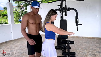 Personal trainer gives his student a bbc at the gym brandon cruz and lia tovar
