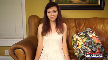 Petite brunette coed katie walls sucks a big cock and gets her twat fucked