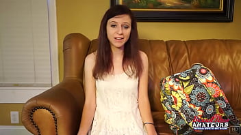 Petite brunette coed katie walls sucks a big cock and gets her twat fucked