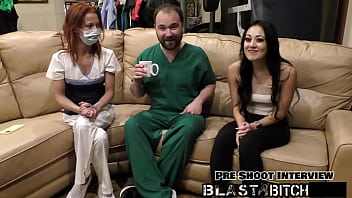 Blaire celeste gives two blowjobs before getting blasted with cum