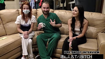 Blaire celeste gives two blowjobs before getting blasted with cum