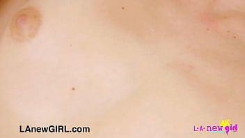 Radiant golden haired model naked close up