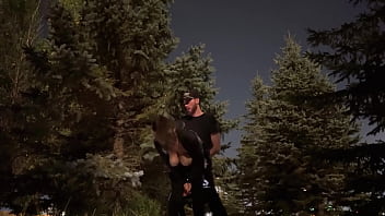 Wife almost caught having sex in public