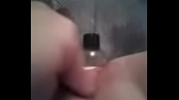 Toy oil bottle making me cum