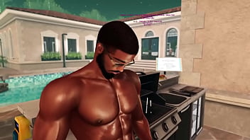 De giving a handjob to marcus while making a bbq