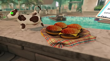 De giving a handjob to marcus while making a bbq