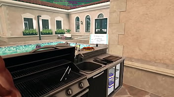 De giving a handjob to marcus while making a bbq