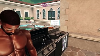 De giving a handjob to marcus while making a bbq