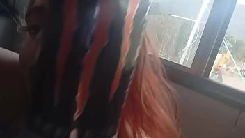 White lingerie chocolate play