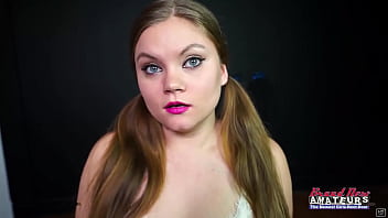 Cute brunette lauren sucks a hard cock and get her pussy fucked and jizzed