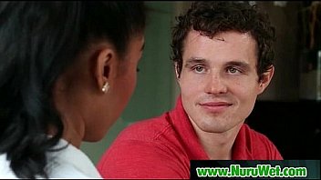 Nuru massage with busty asian and hardcore fucking on air matress 28