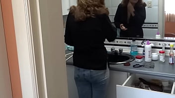 Stepson records me while i dress and show off in lingerie he wants to fuck me