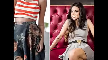 Horny brunette loves to show off her curves in videos