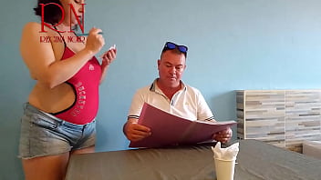 Naked waitress restaurant guest eats from the waitress's navel c2