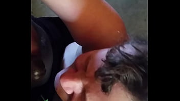 Creamy facial on big breast woman