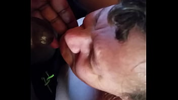 Creamy facial on big breast woman