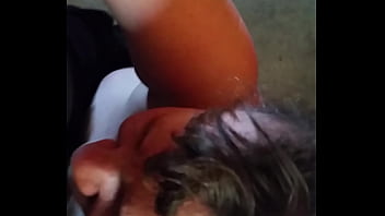 Creamy facial on big breast woman