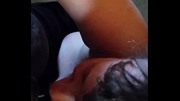 Creamy facial on big breast woman