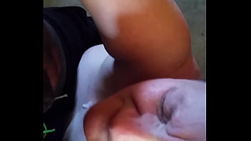 Creamy facial on big breast woman