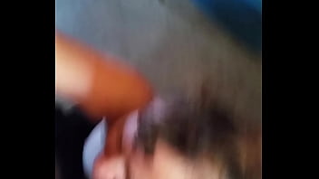 Creamy facial on big breast woman