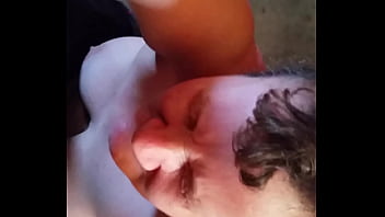 Creamy facial on big breast woman Creamy facial on big breast woman