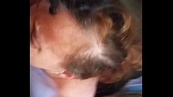 Creamy facial on big breast woman