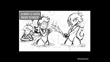 Fiesta de piscina en el laberinto princesa peach gigante