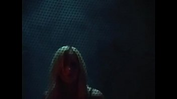 Blonde solo model masturbating with a giant dildo