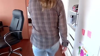 I get on all fours in my jeans so stepson can cum in my ass