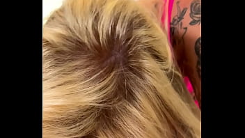 Sexy blonde sucking and gagging on cock sloppy face fucking balls licking blowjob tears