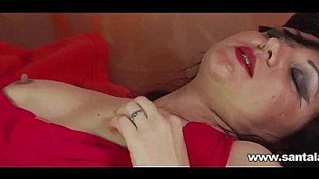 Mature in red lingerie