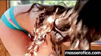 Teen eats milf pussy at oily threesome 26